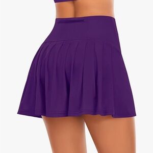 Werena Purple Pleated Athletic Skort with Shorts, Size S